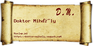 Doktor Mihály névjegykártya