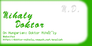 mihaly doktor business card